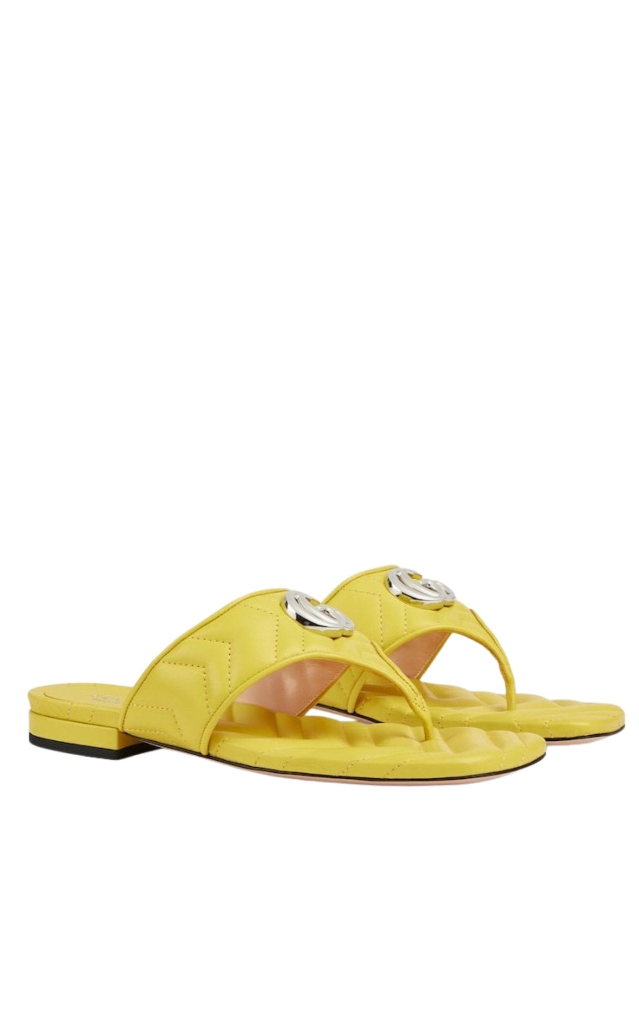 Gucci Double G Yellow Leather Sandals - Runway Catalog