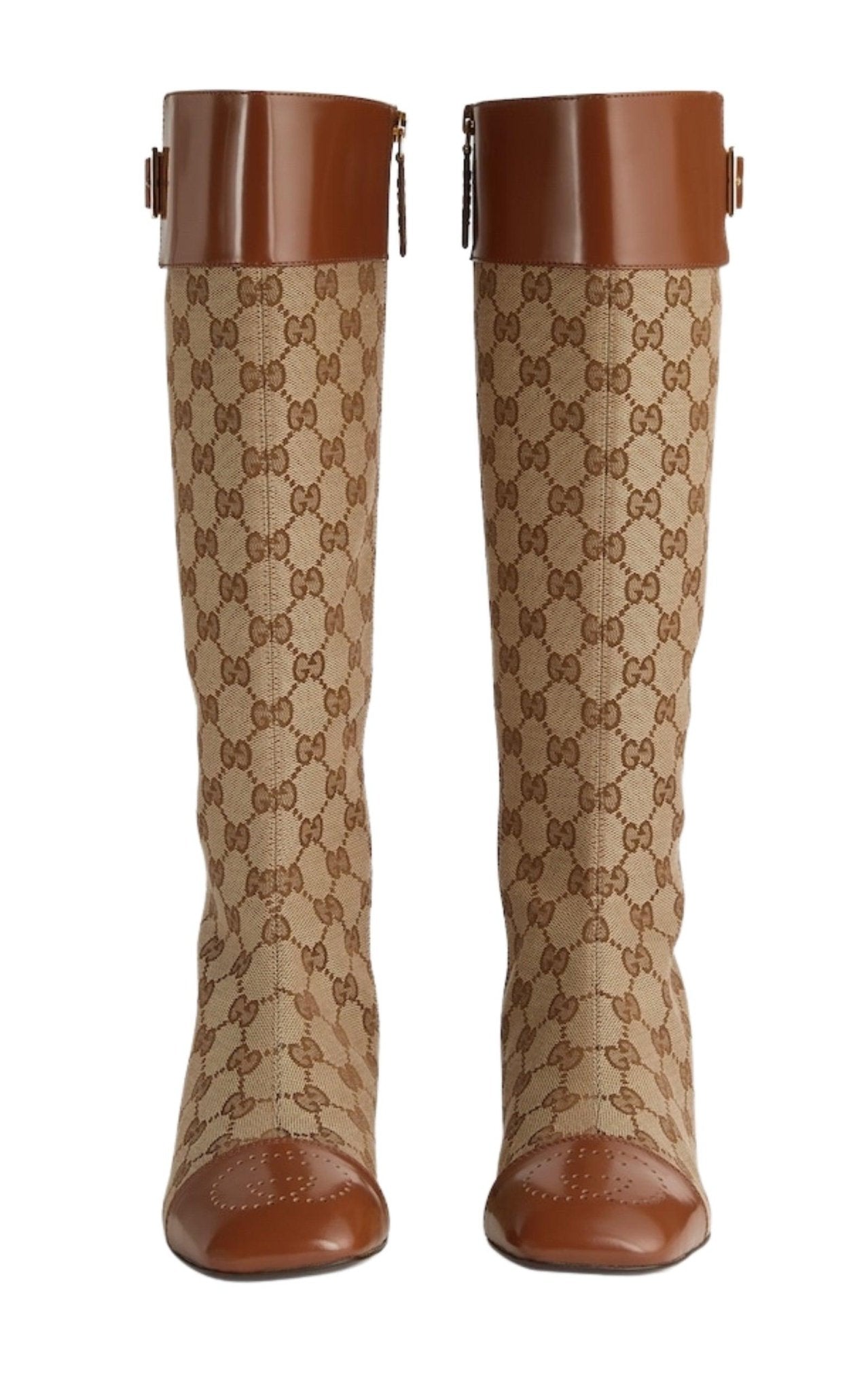 Gucci Ellis GG - Monogram Canvas Knee - High Boots - Runway Catalog