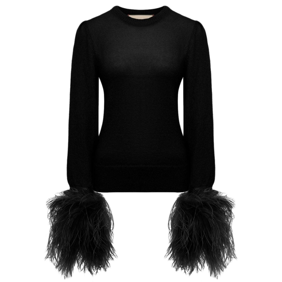 Gucci Feather Cuff Crew Sweater - Runway Catalog