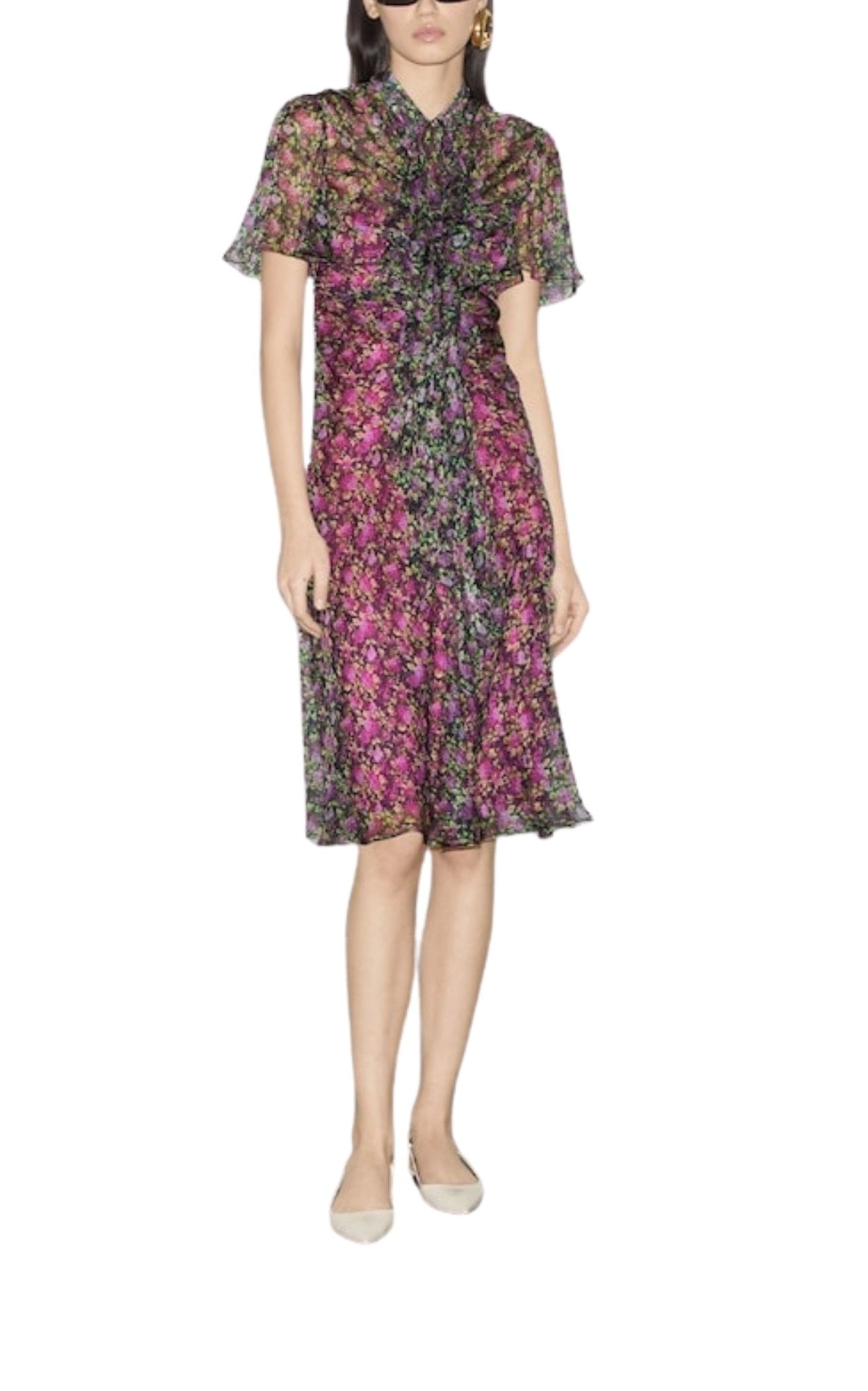 Gucci Floral Print Silk Evening Dress - Runway Catalog