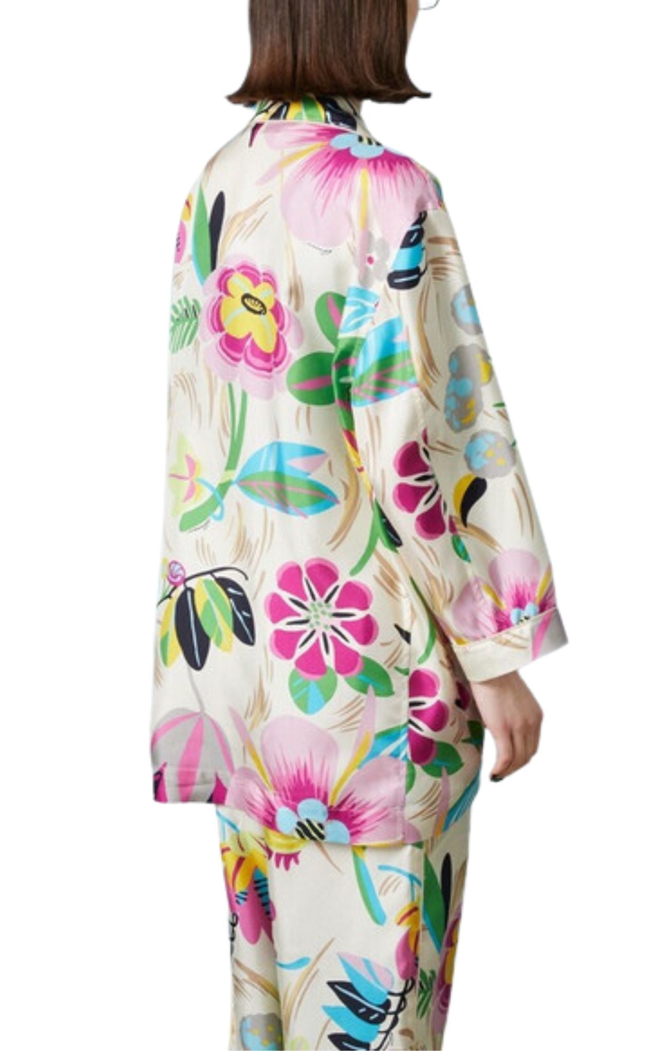 Gucci Floral Print Silk Oversized Shirt