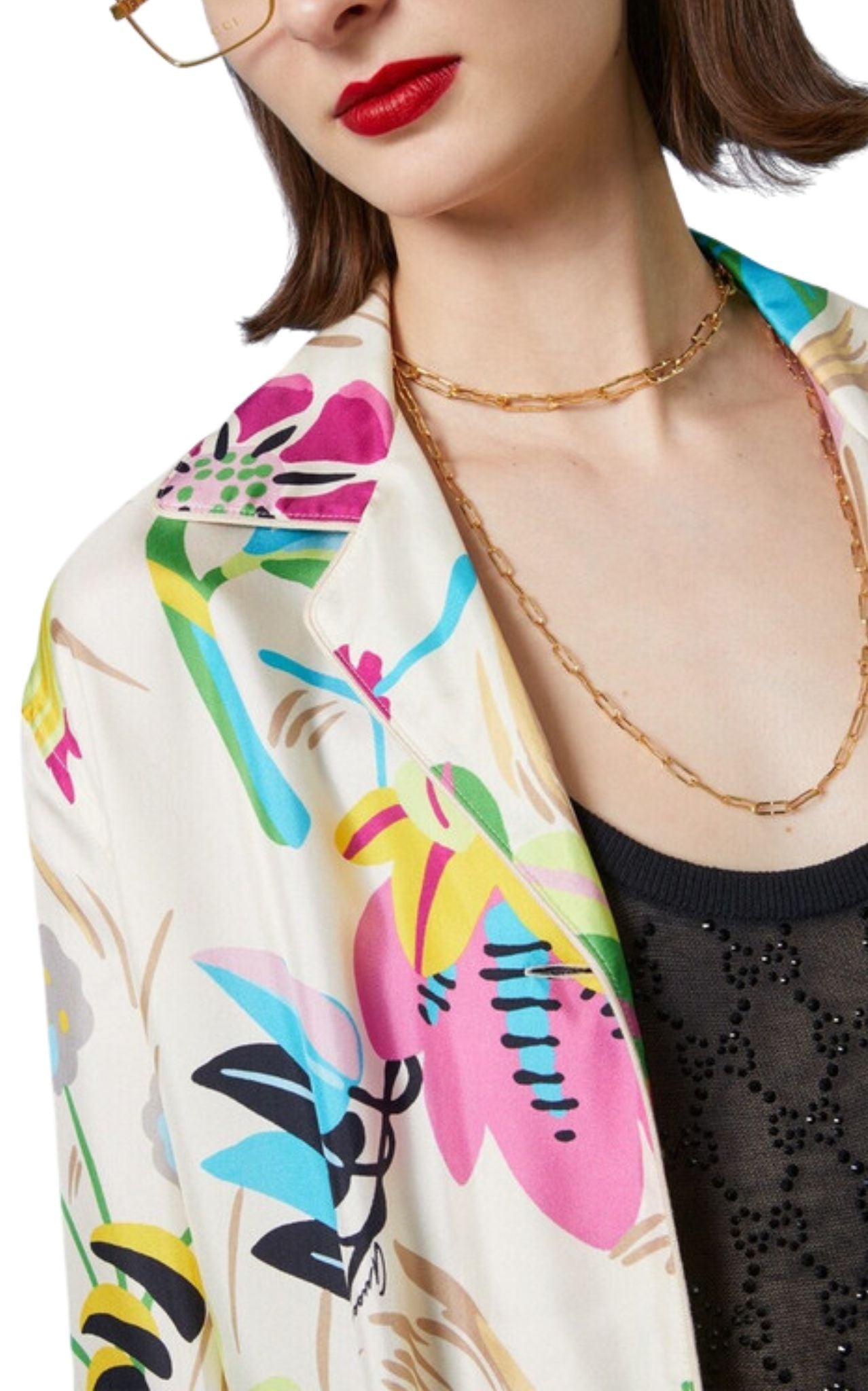 Gucci Floral Print Silk Oversized Shirt