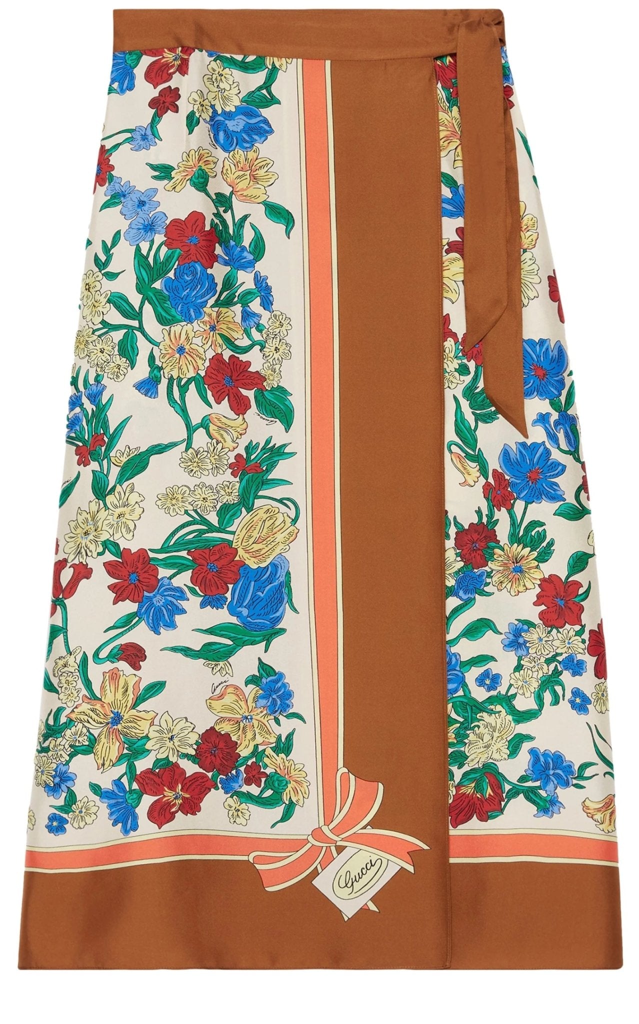 Gucci Floral Print Silk Wrap Skirt - Runway Catalog