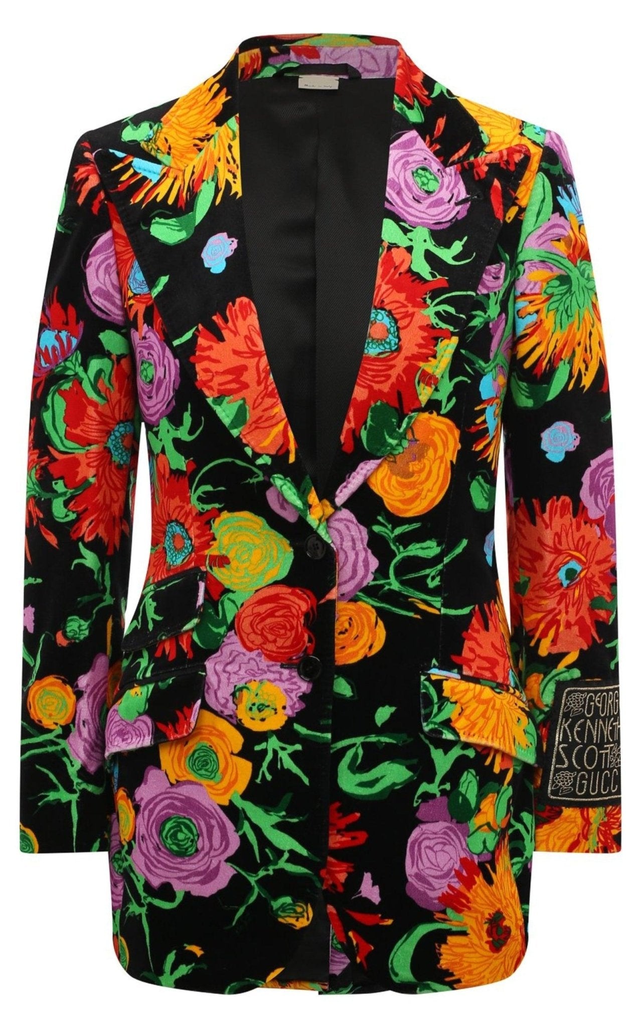 Gucci Floral Print Velvet Blazer - Runway Catalog