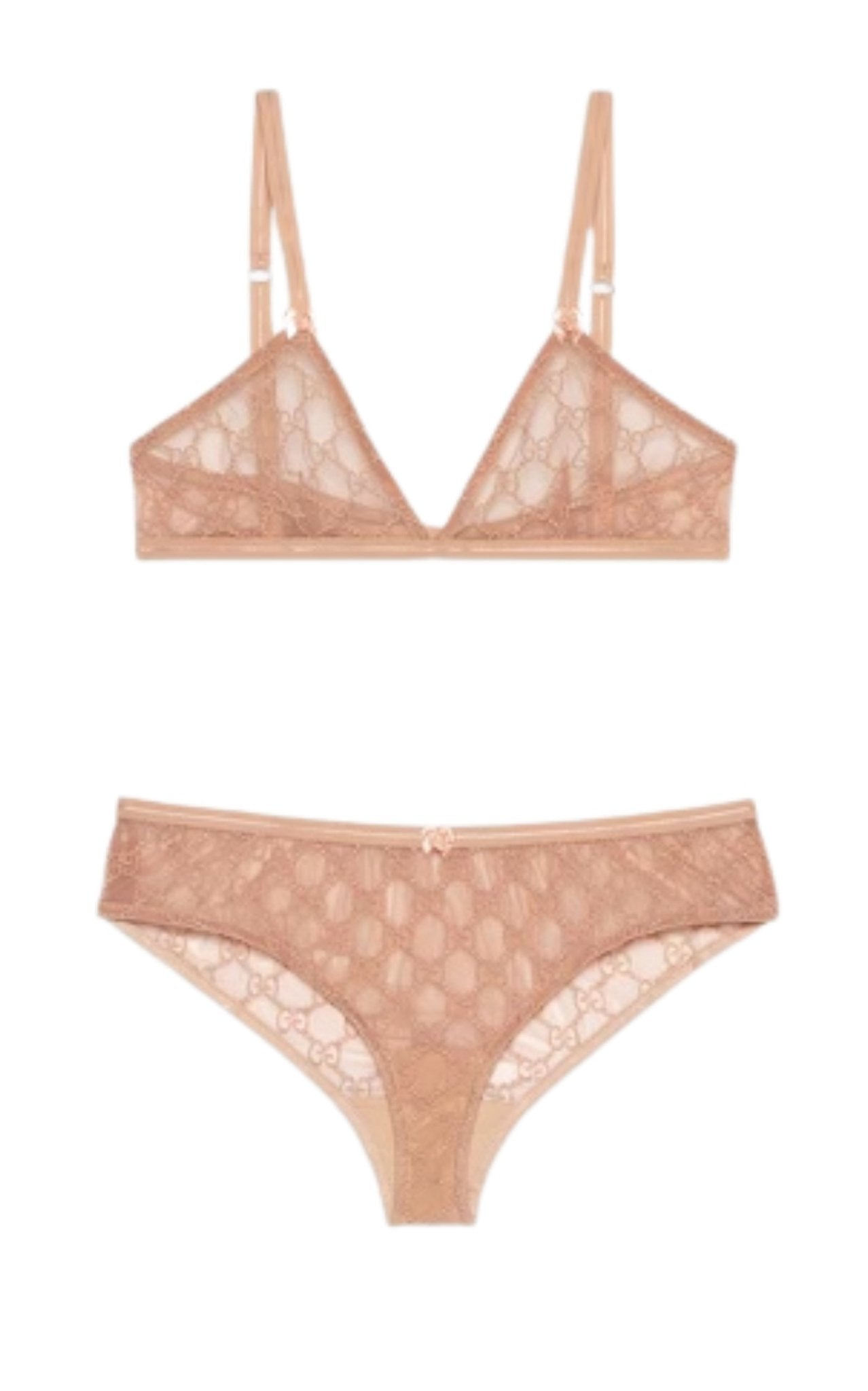 Gucci GG All Over Embroidered Tulle Lingerie Set - Runway Catalog