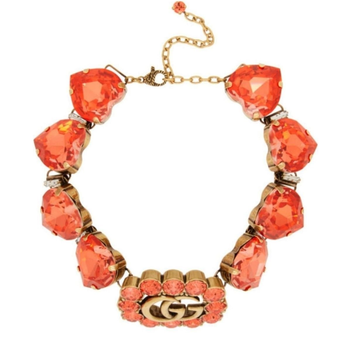 Gucci GG und Herz Kristall – Verzierter Choker – Laufsteg-Katalog