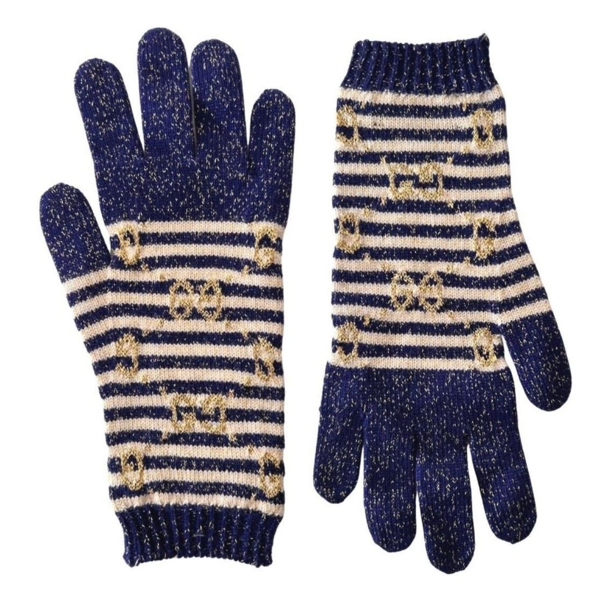Gants Gucci GG Blue en laine mélangée ivoire - Catalogue Runway
