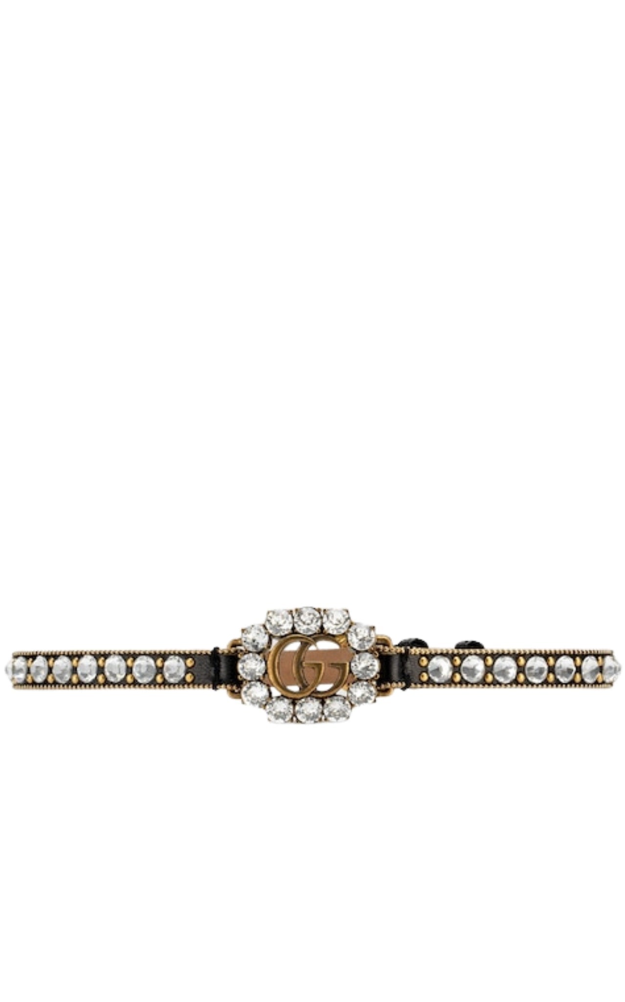 Gucci GG Crystal - embellished Leather Choker - Runway Catalog