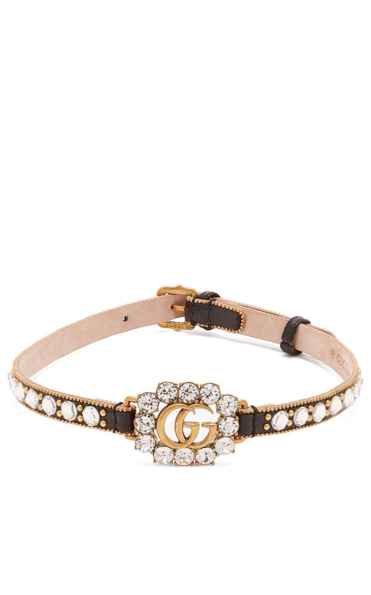 Gucci GG Crystal - embellished Leather Choker - Runway Catalog