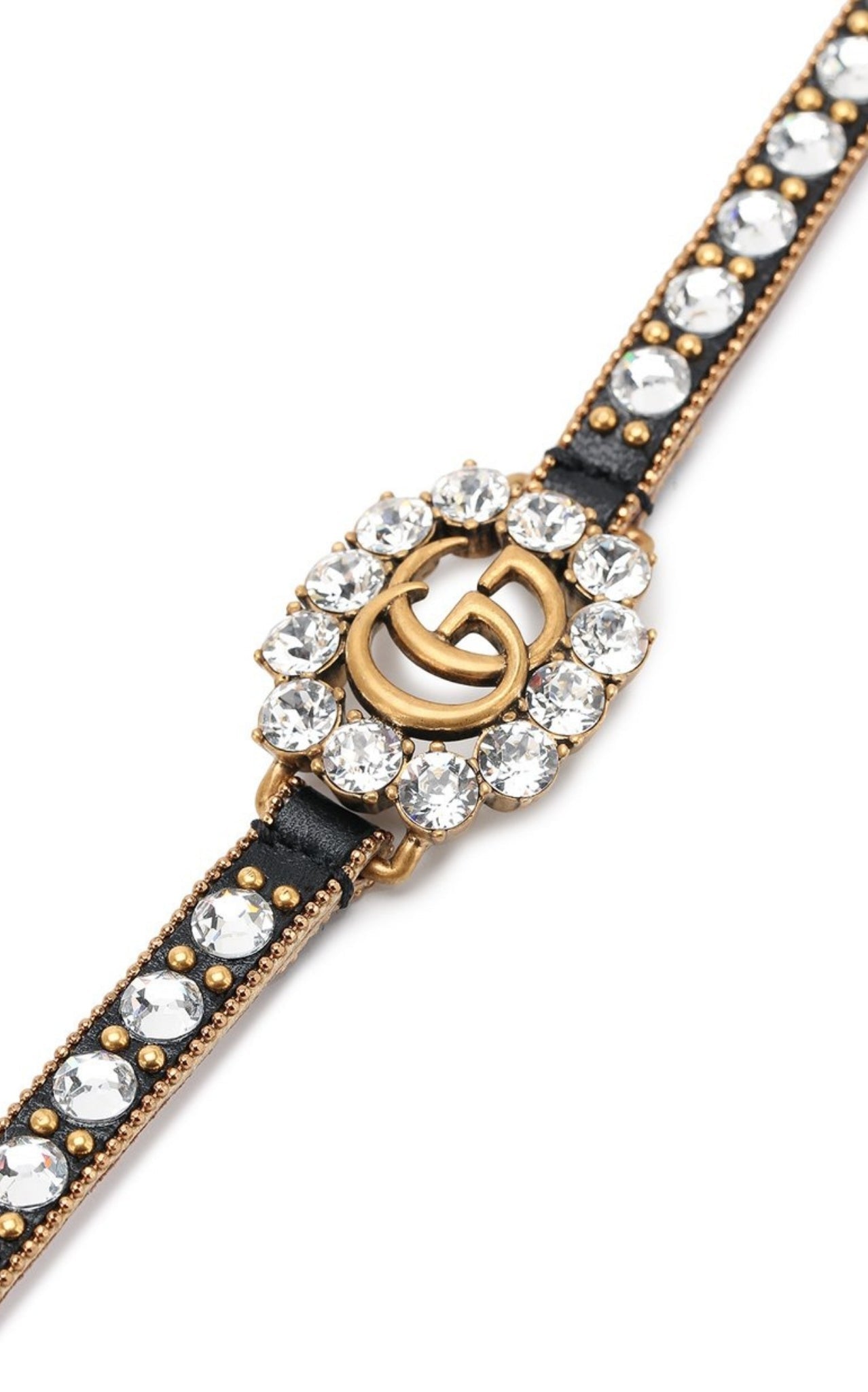 Gucci GG Crystal - embellished Leather Choker - Runway Catalog