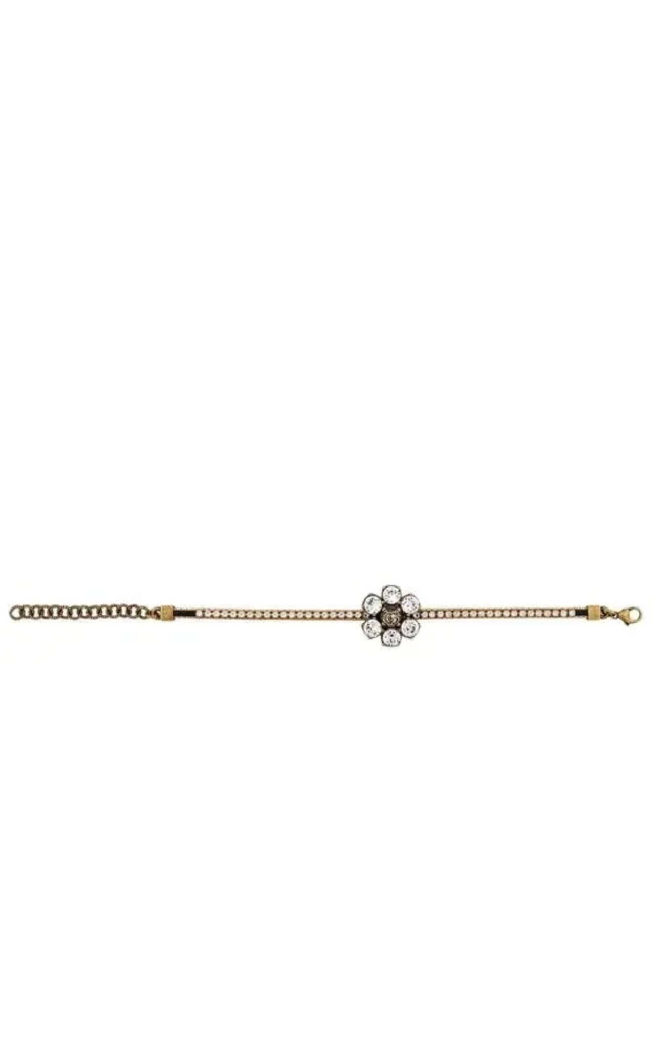Gucci GG Crystal Flower Bracelet - Runway Catalog