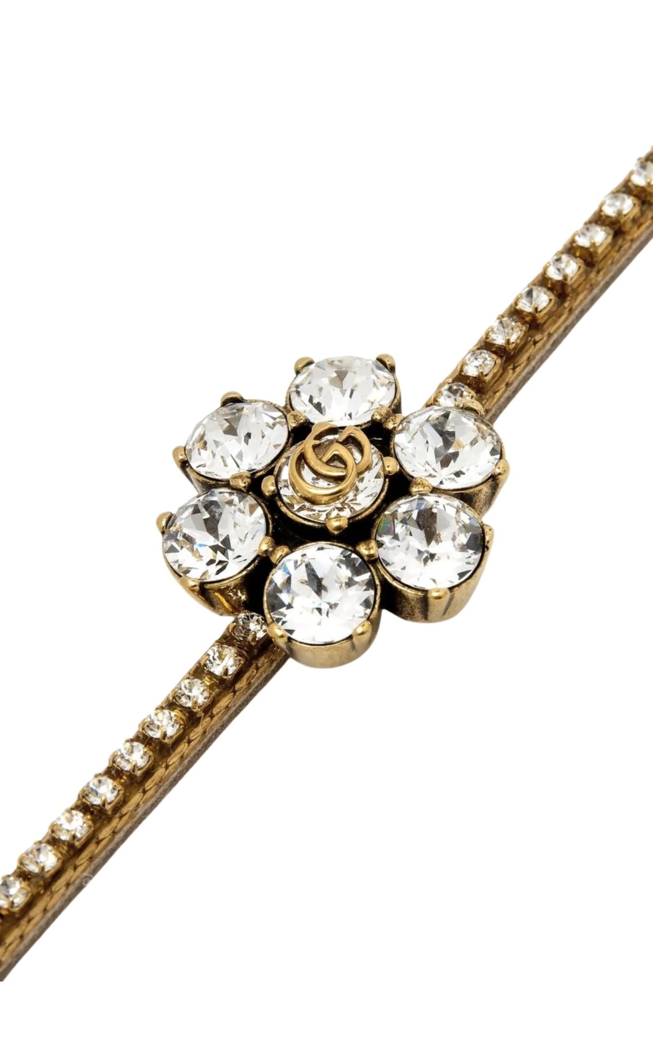 Gucci GG Crystal Flower Bracelet - Runway Catalog