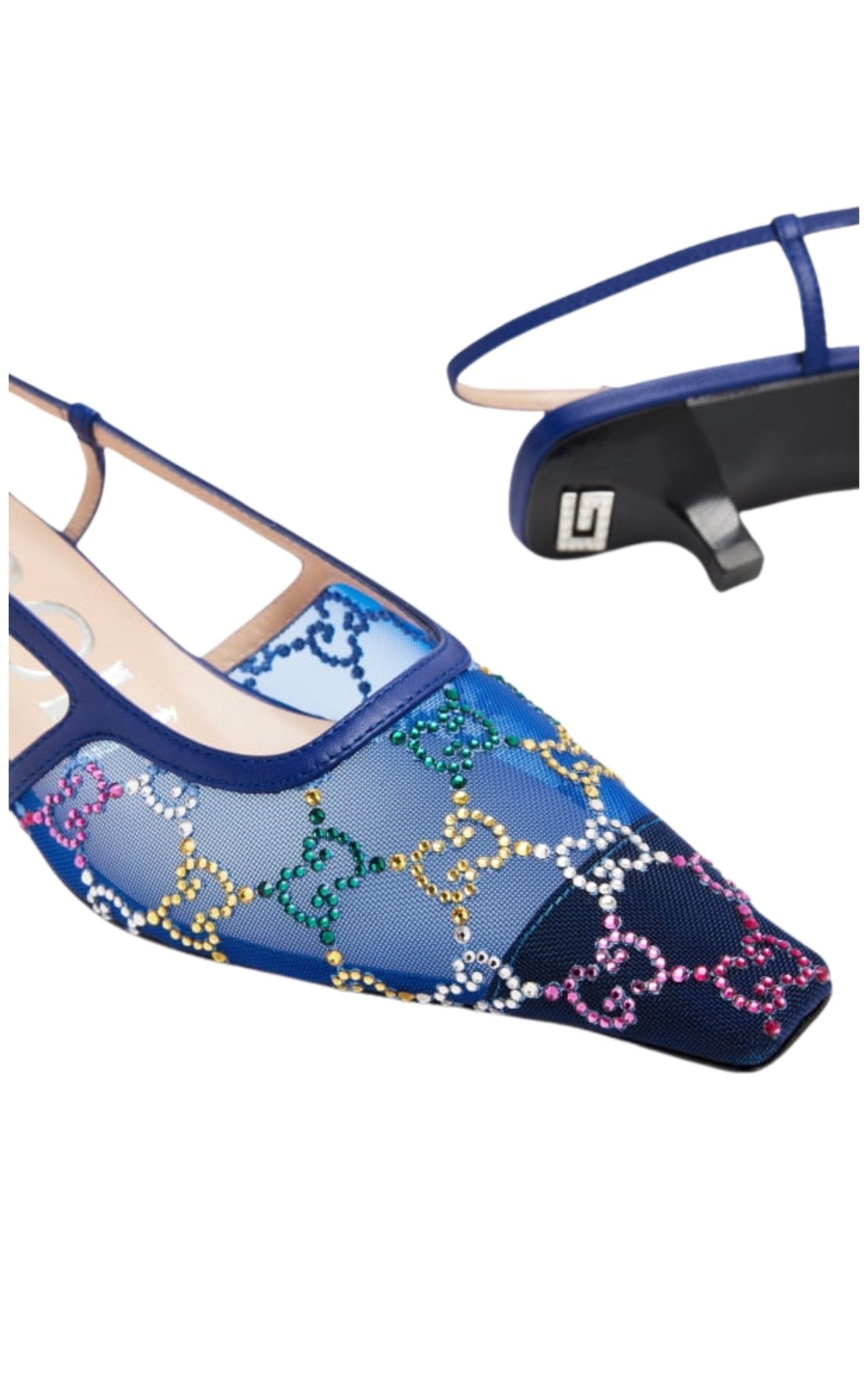 Gucci GG Crystal Slingback Heels 30mm - Runway Catalog