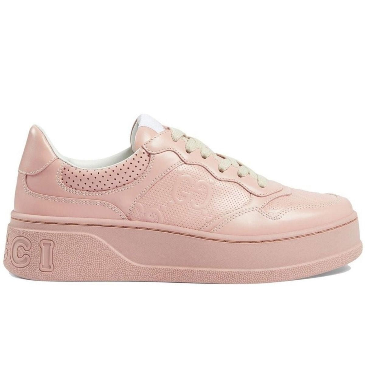 Gucci GG Embossed - logo Leather Sneakers - Runway Catalog