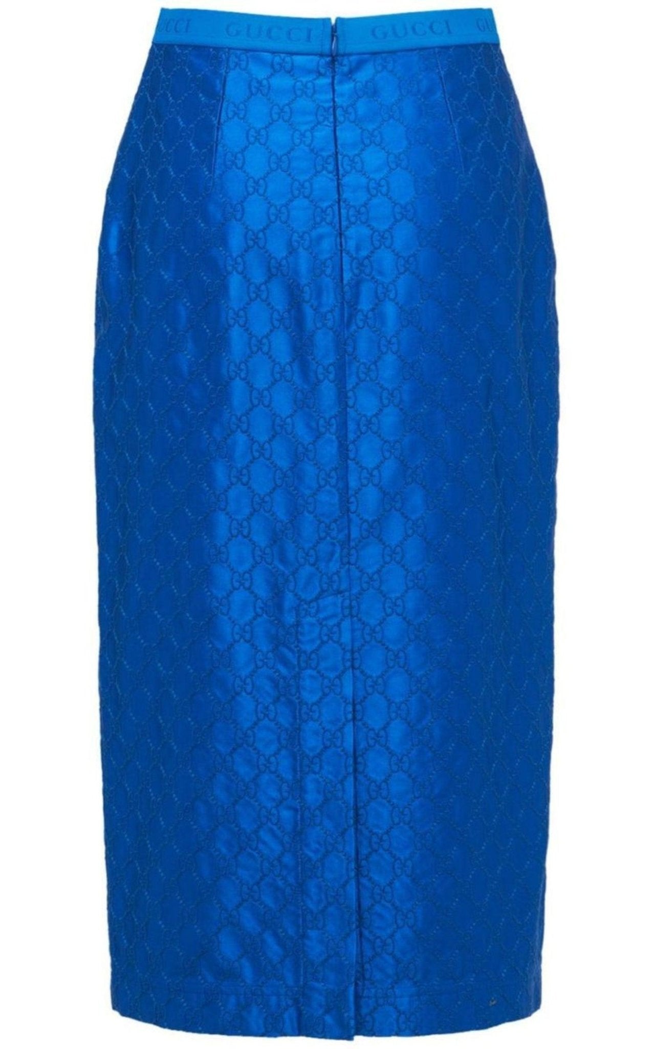Gucci Gg Supreme Blue Silk Skirt - Runway Catalog