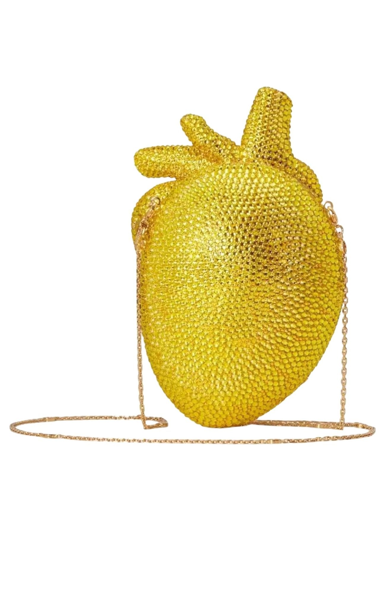 Gucci Gold Broadway Heart Crystal - Embellished Clutch Bag - Runway Catalog