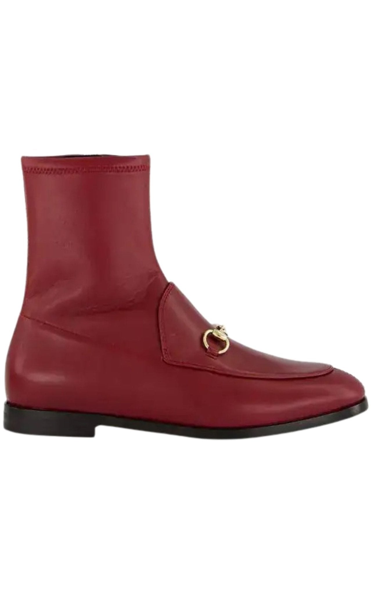 Gucci Gucci Jordaan Burgundy Leather Ankle Boots