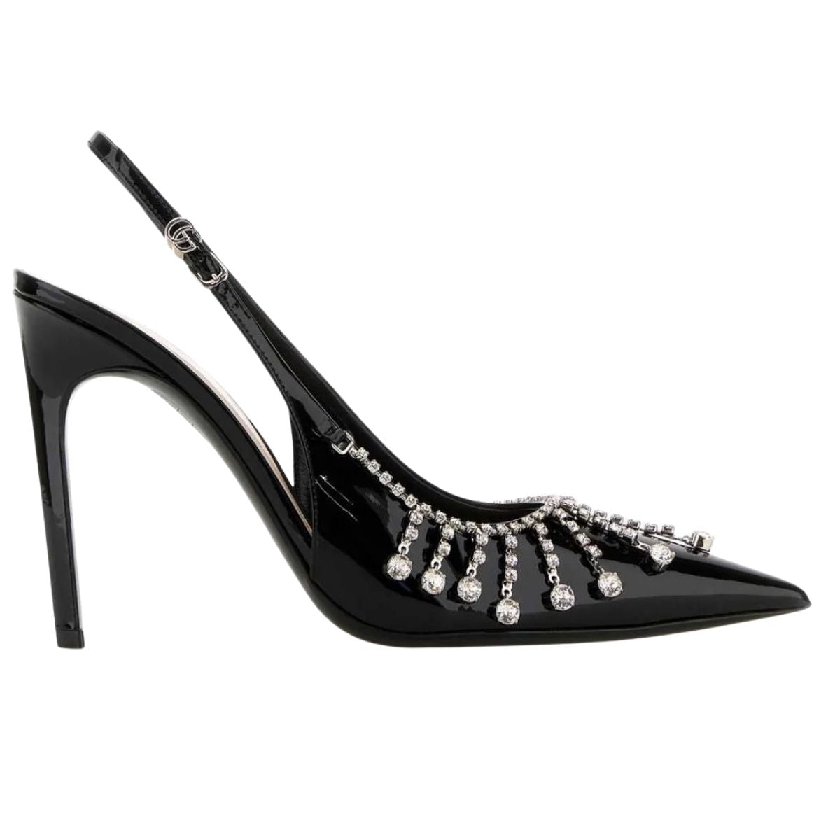 Gucci Guinevere 105mm Patent Leather Slingback Pumps - Runway Catalog