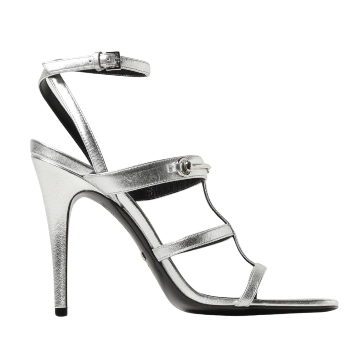 Gucci Horsebit Silver Leather Sandals - Runway Catalog