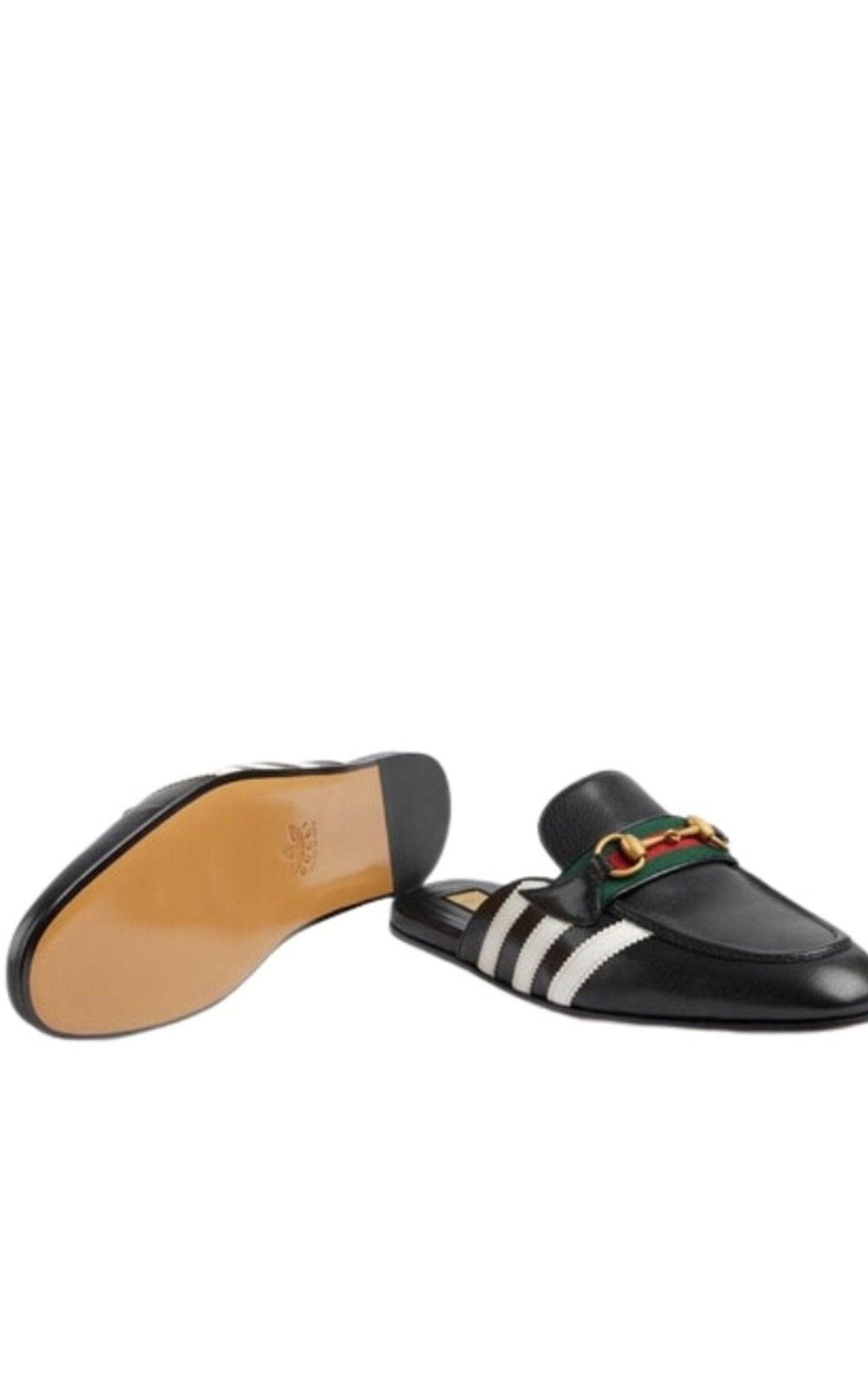 Gucci Horsebit x Adidas Leather Slipper in Black - Runway Catalog