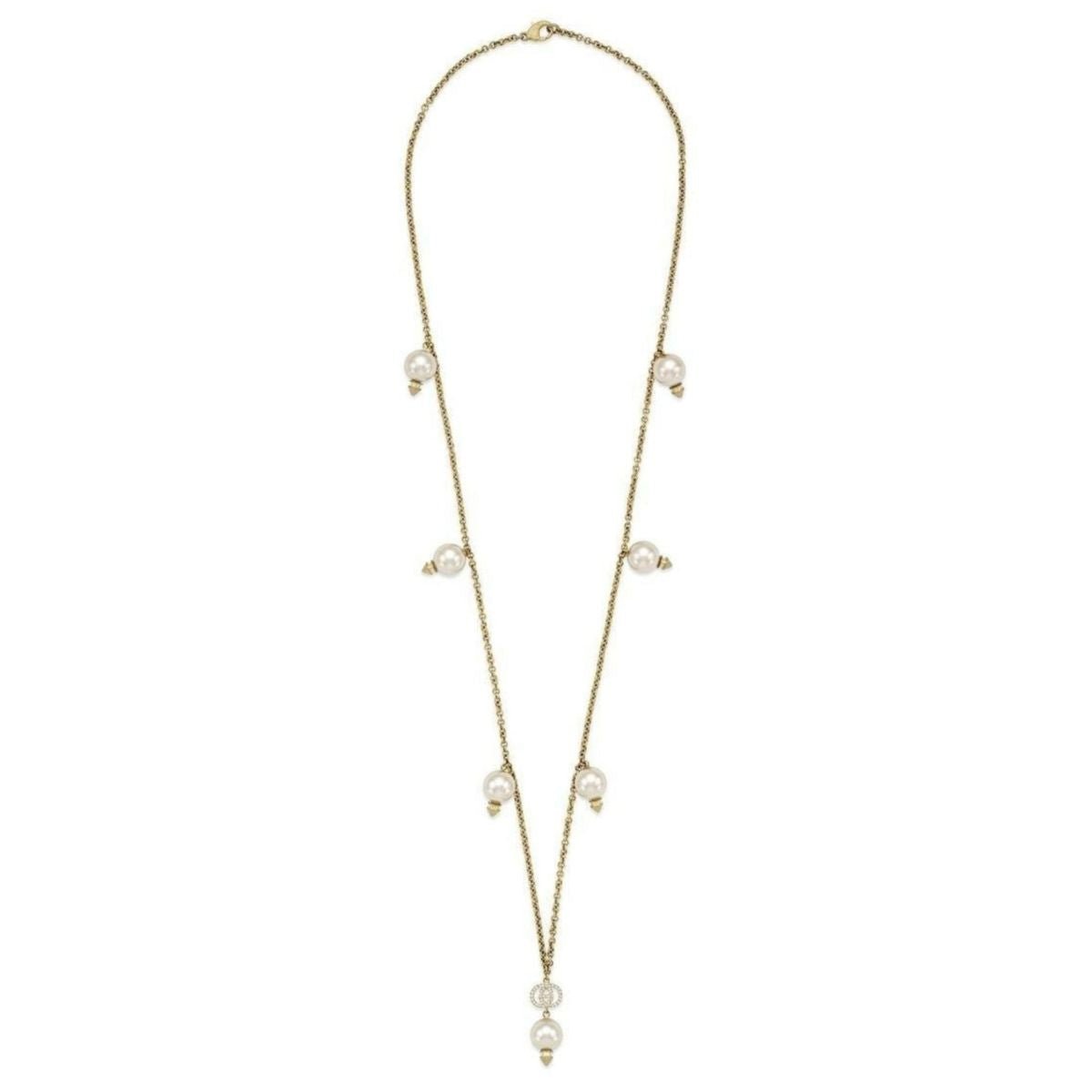 Gucci Interlocking G Perlen-Anhänger-Halskette – Laufsteg-Katalog