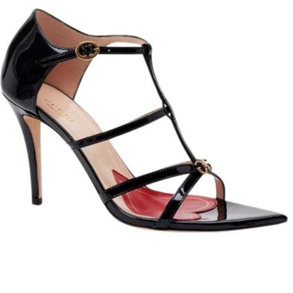 Gucci Jerry Patent Leather Cage Sandals - Runway Catalog