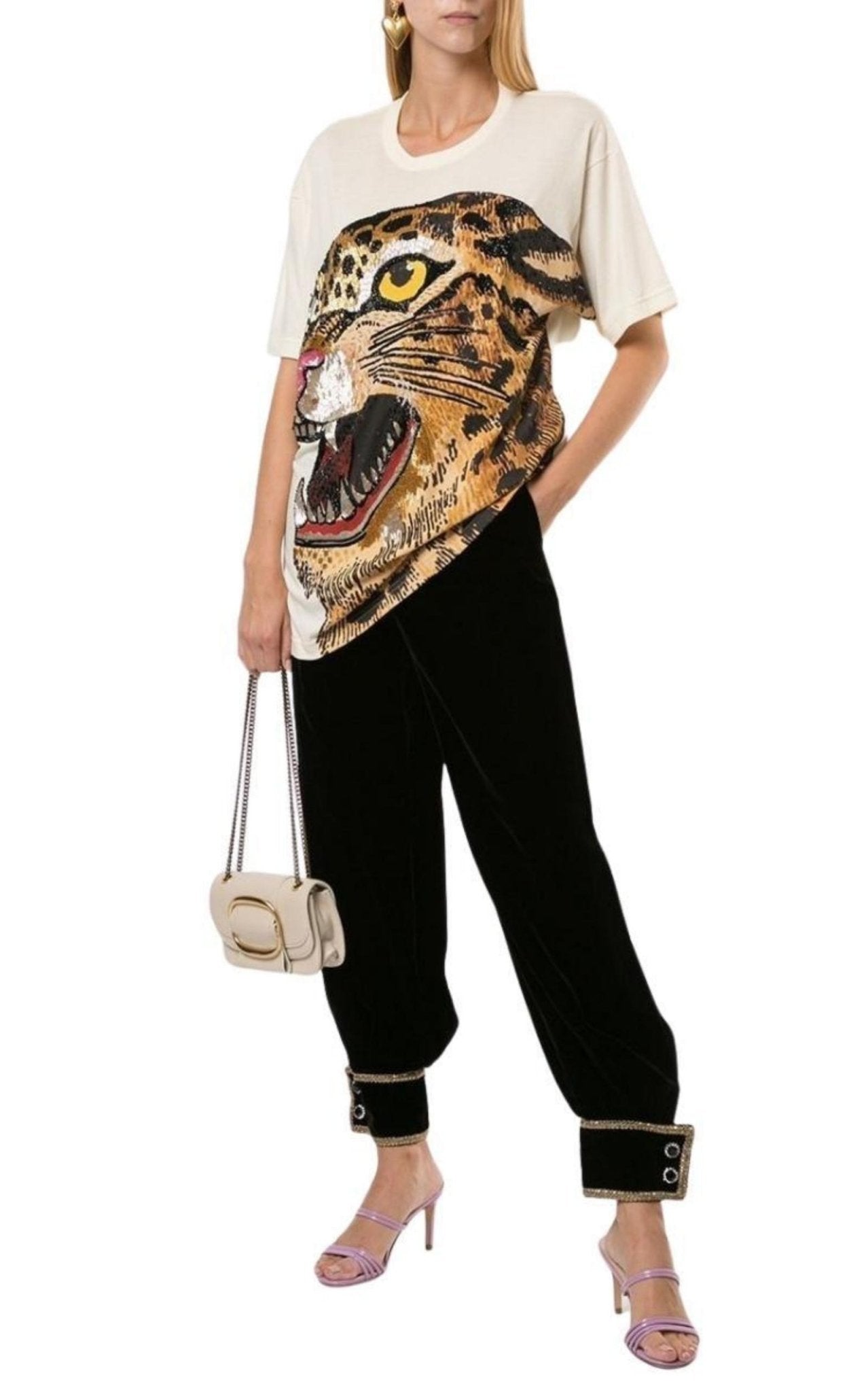 Gucci Jewel - Pantalones de algodón adornados - Catálogo de pasarela