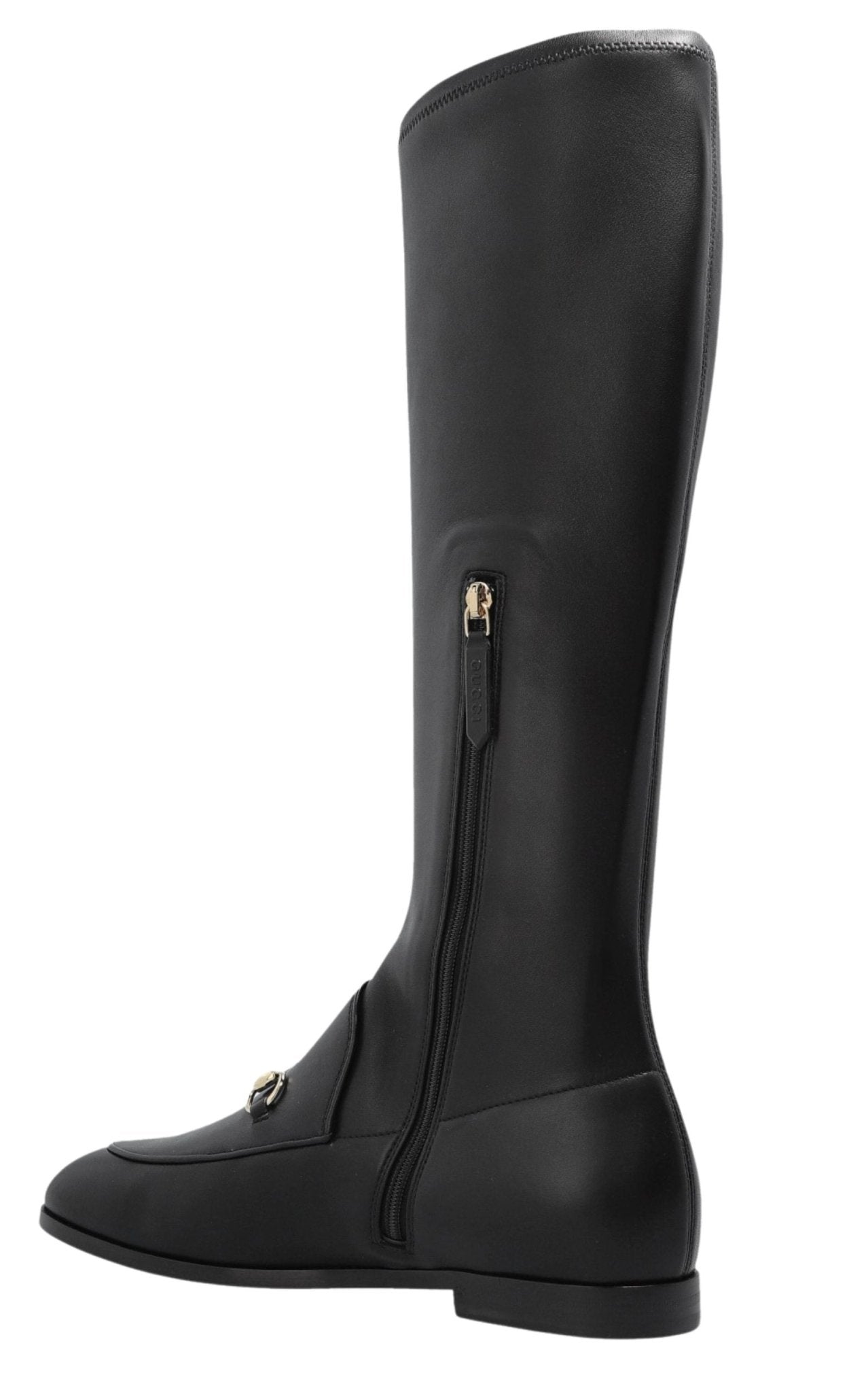 Gucci Jordaan Black Leather Knee-High Boots