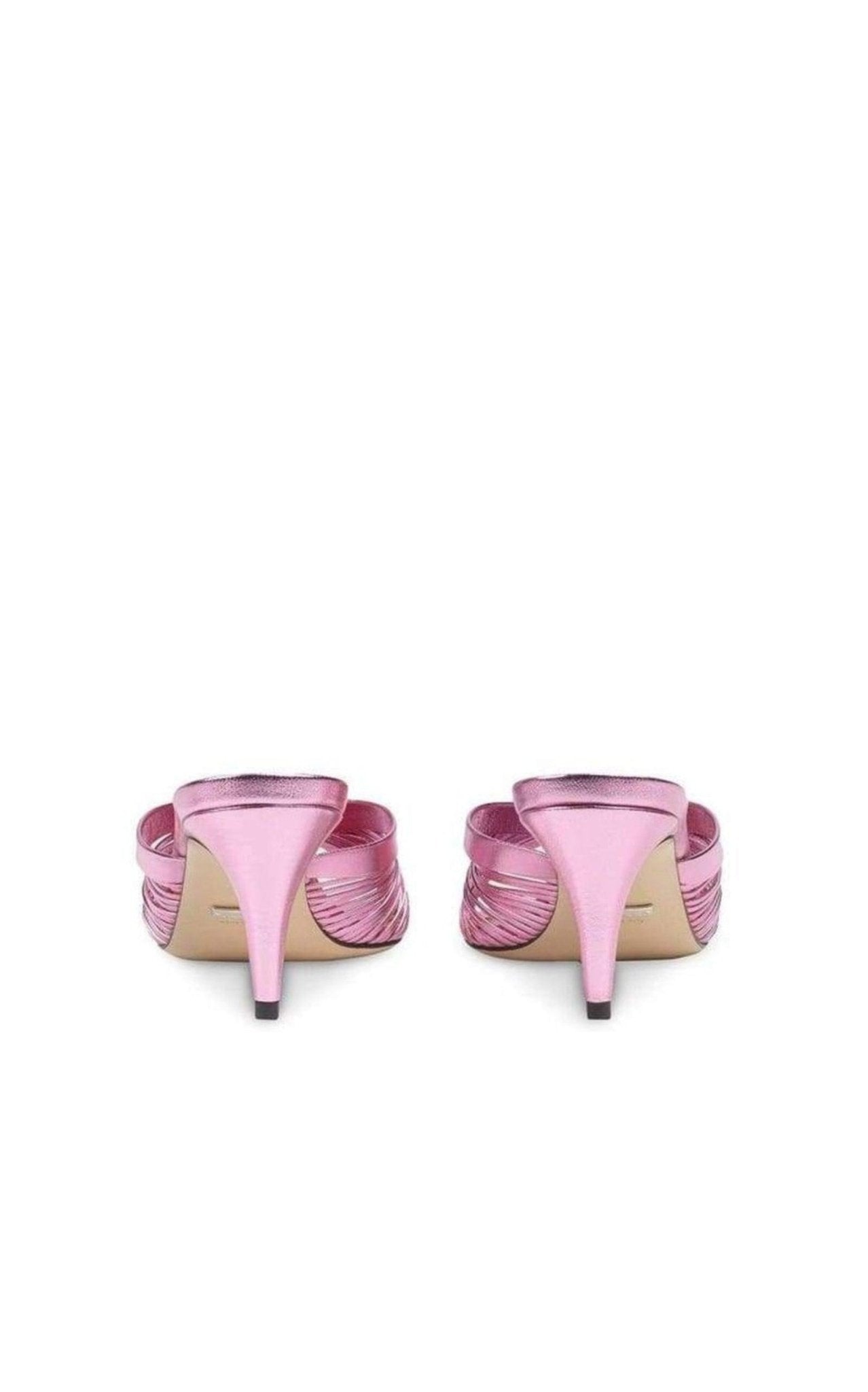 Gucci Knotted Metallic Leather Mid - Heel Bow Mule - Runway Catalog