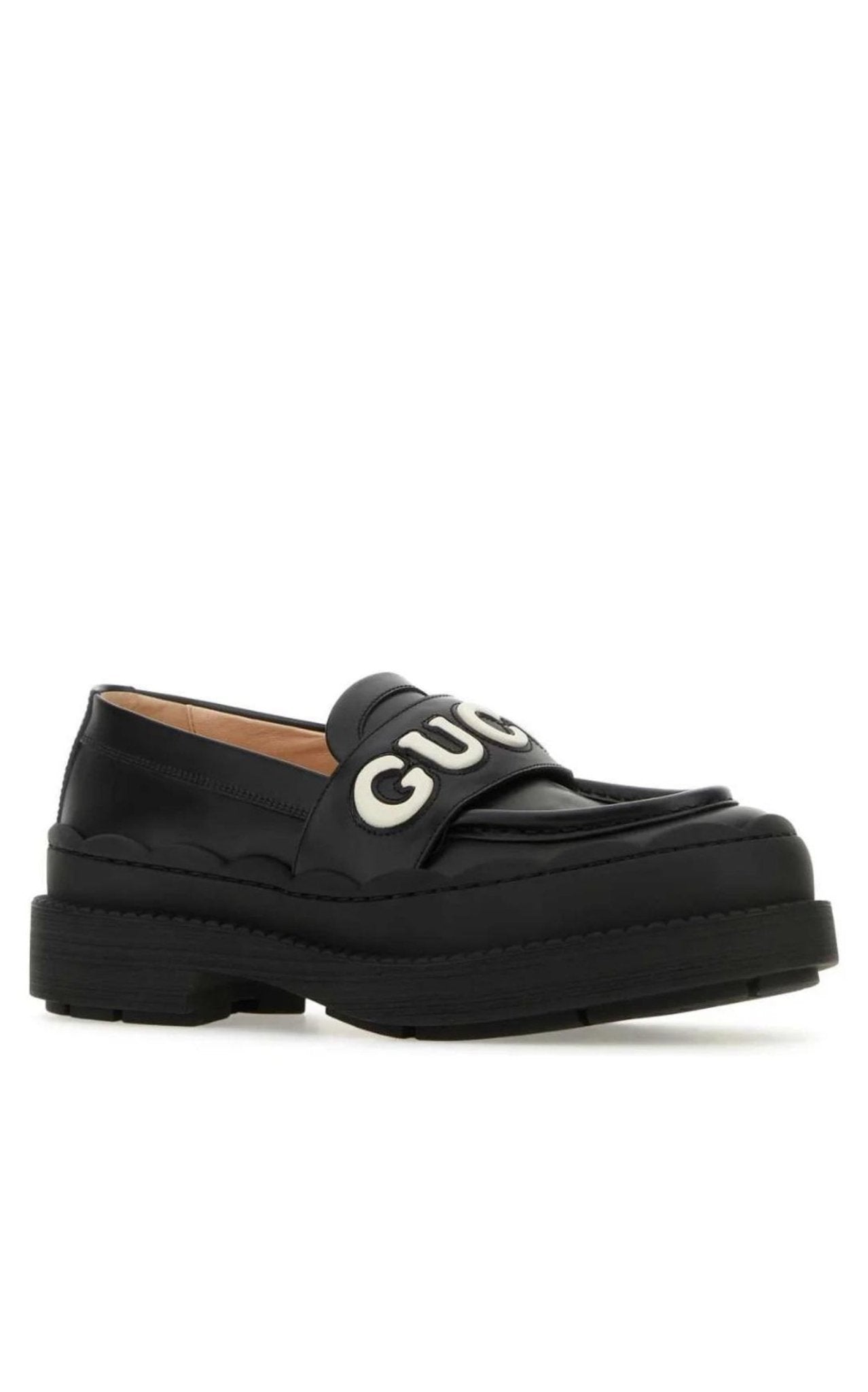 Gucci Logo Applique Leather Loafer - Runway Catalog