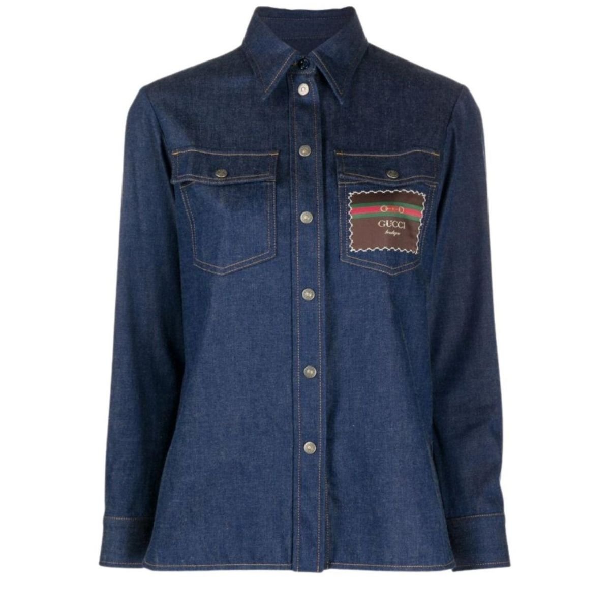 Gucci Logo - patch Denim Shirt - Runway Catalog