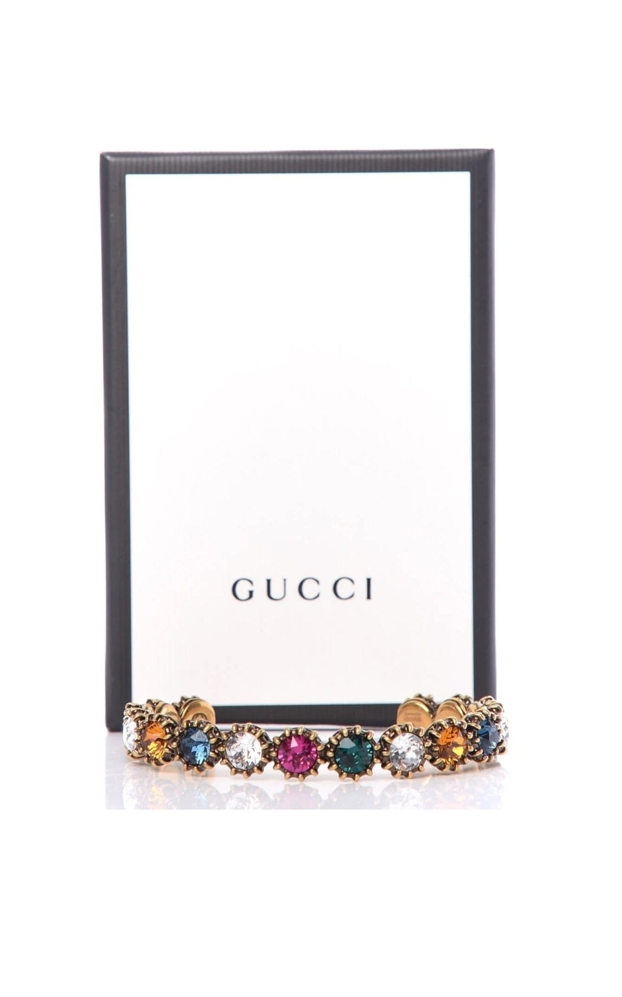 Gucci Metal Crystal Feline Cuff - Runway Catalog