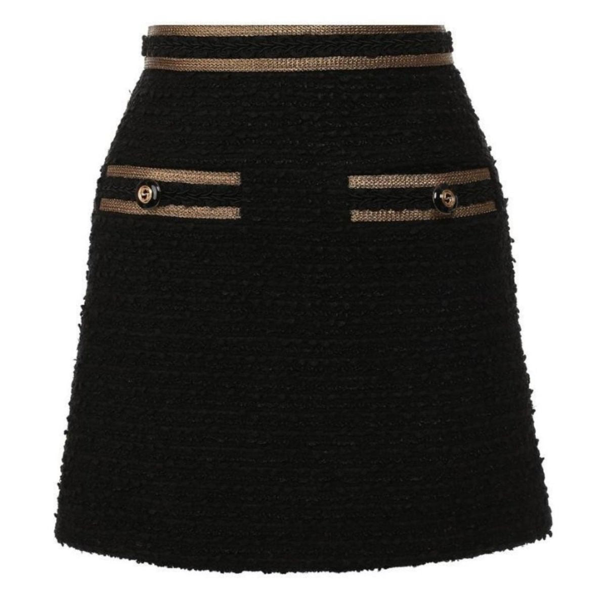 Gucci Metallic - trimmed Cotton - blend Tweed Mini Skirt - Runway Catalog
