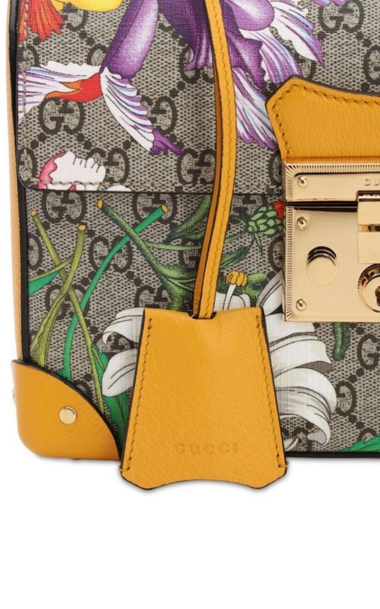 Gucci Multicolor Small GG Flora Bamboo Padlock Bag - Runway Catalog
