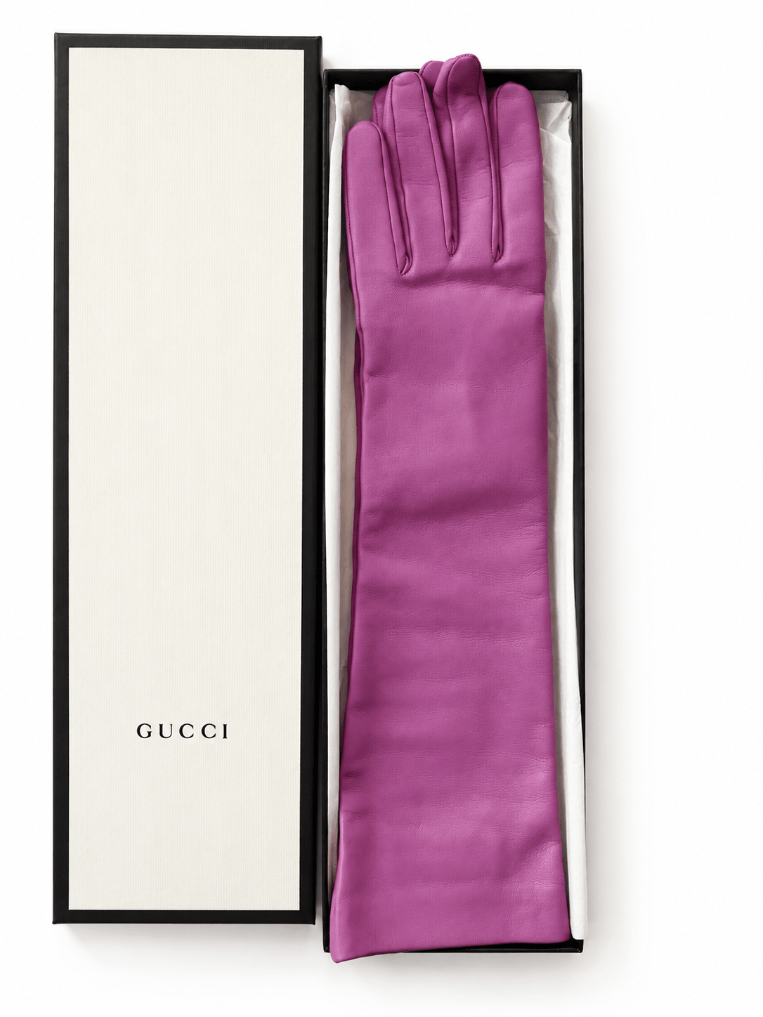 Gucci Opera FUschia Leather Gloves - Runway Catalog