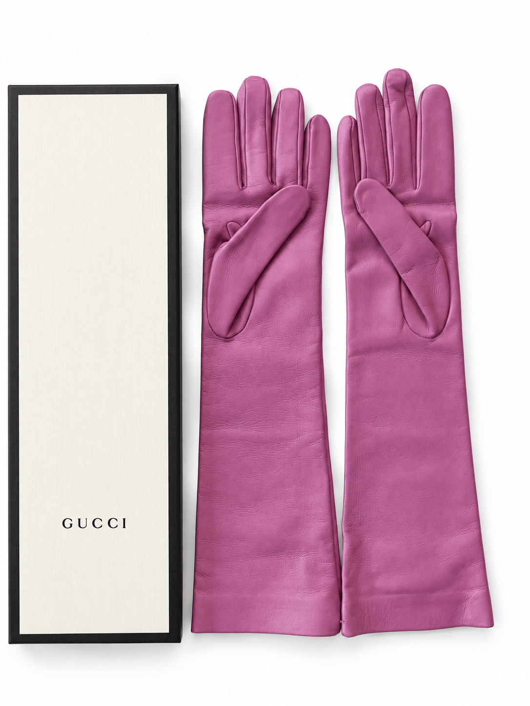 Gucci Opera FUschia Leather Gloves - Runway Catalog