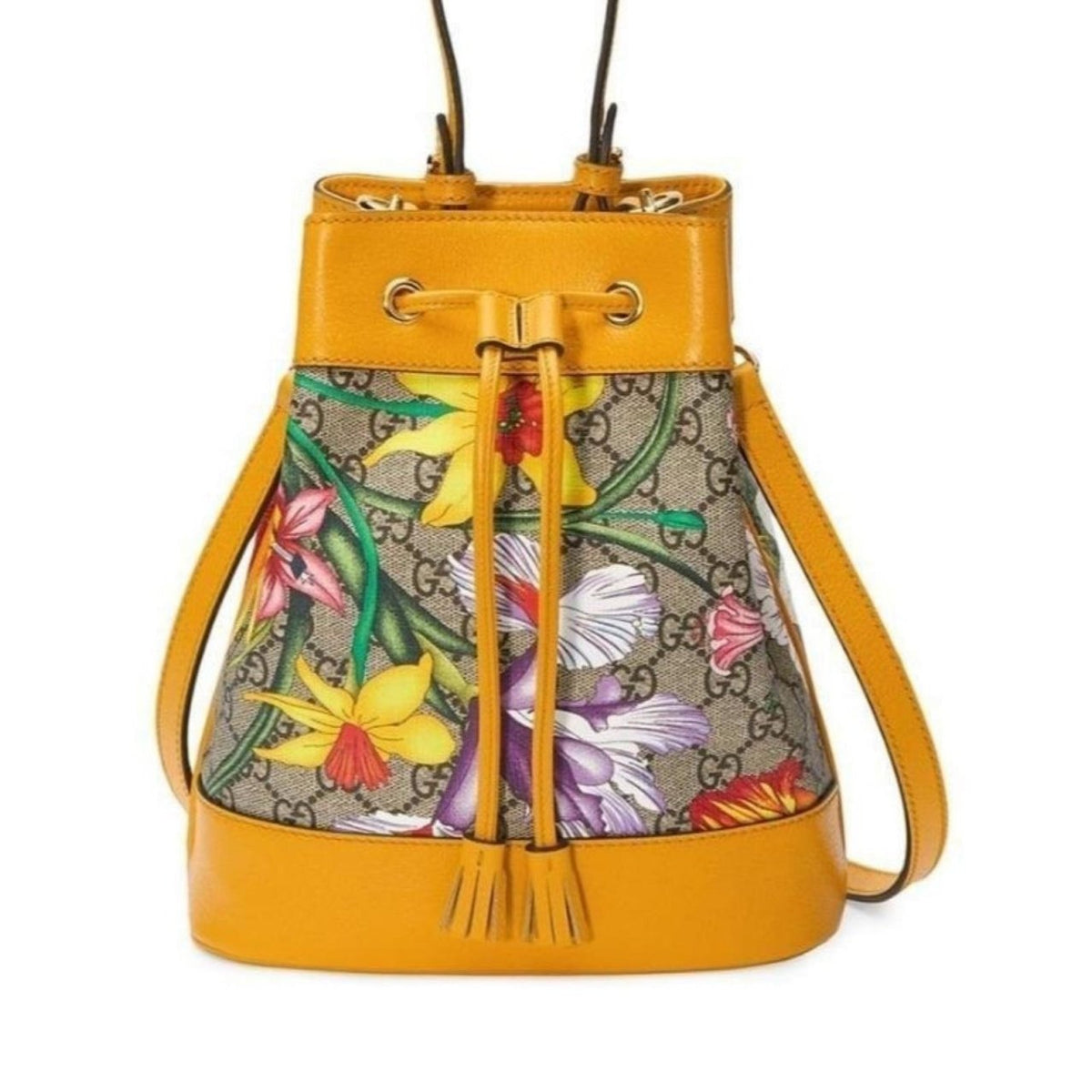Gucci Flora backpack Gucci Ophidia Flora Beige White Leather Canvas Backpack  main image 2