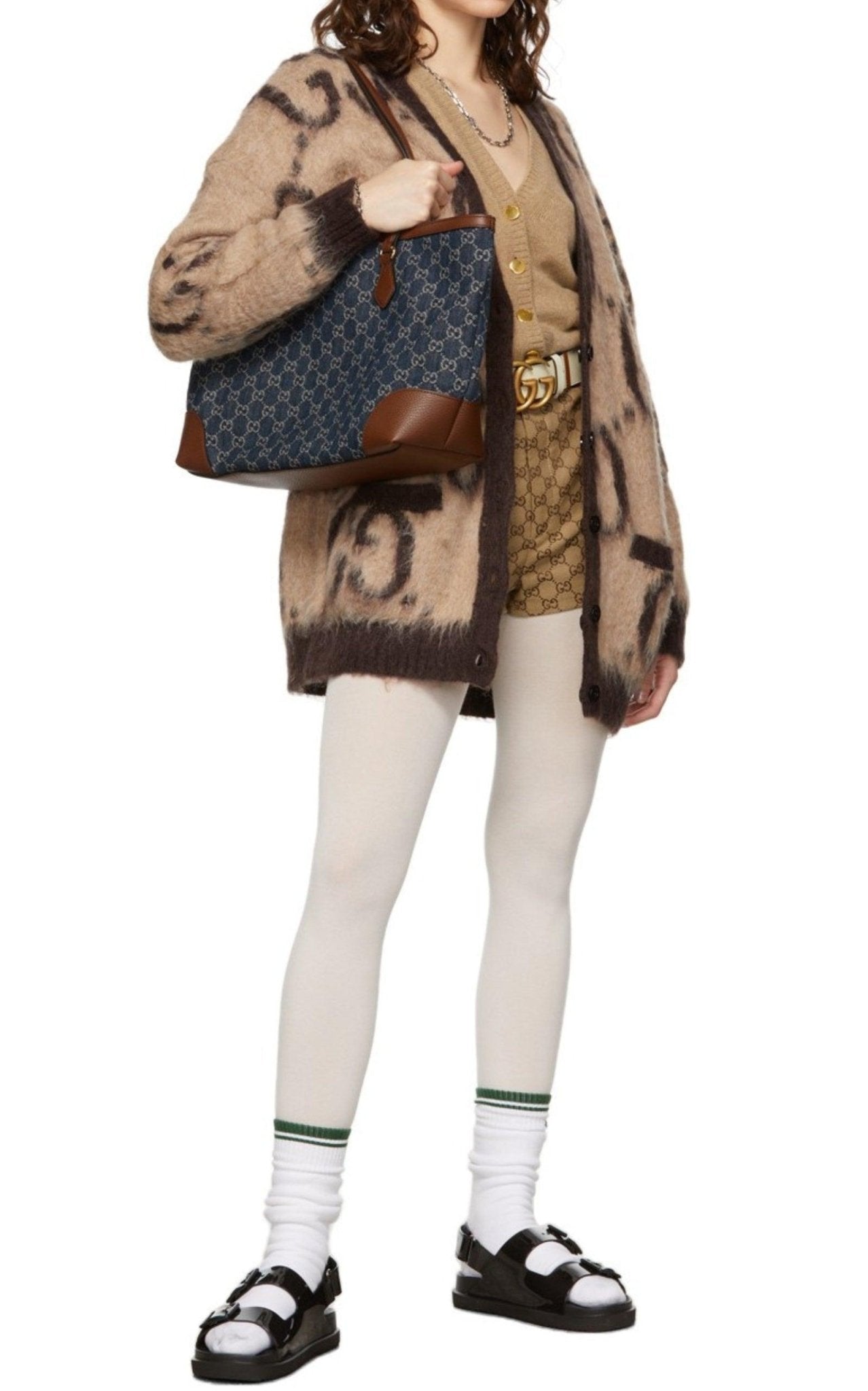 Gucci Ophidia GG Denim Medium Shopping Tote - Runway Catalog