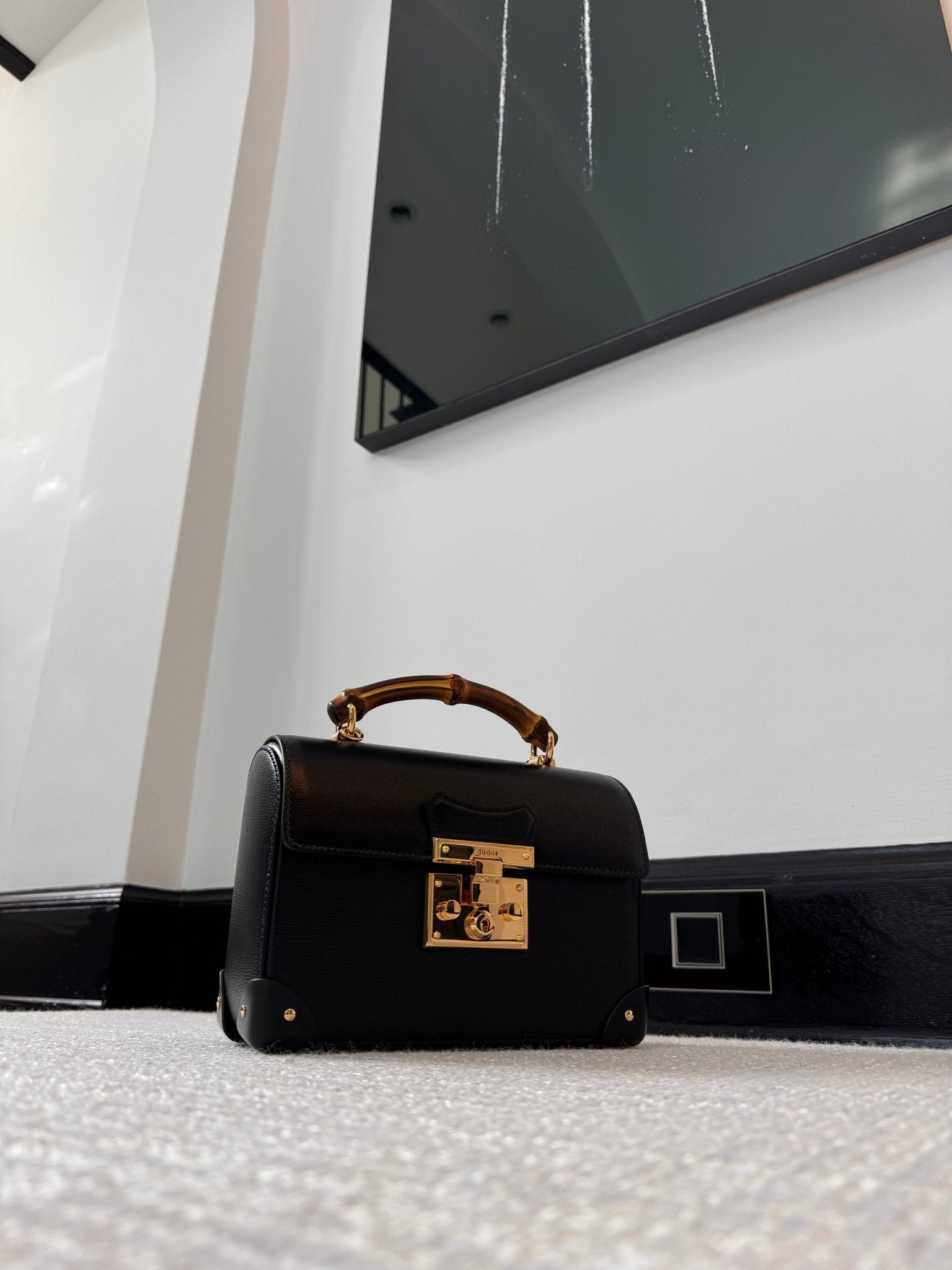 Gucci Padlock Small Bamboo Black Shoulder Bag - Runway Catalog