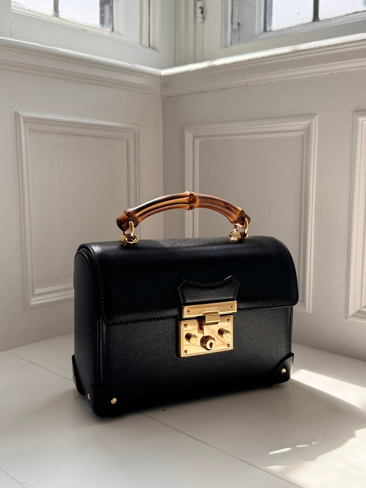 Gucci Padlock Small Bamboo Black Shoulder Bag - Runway Catalog