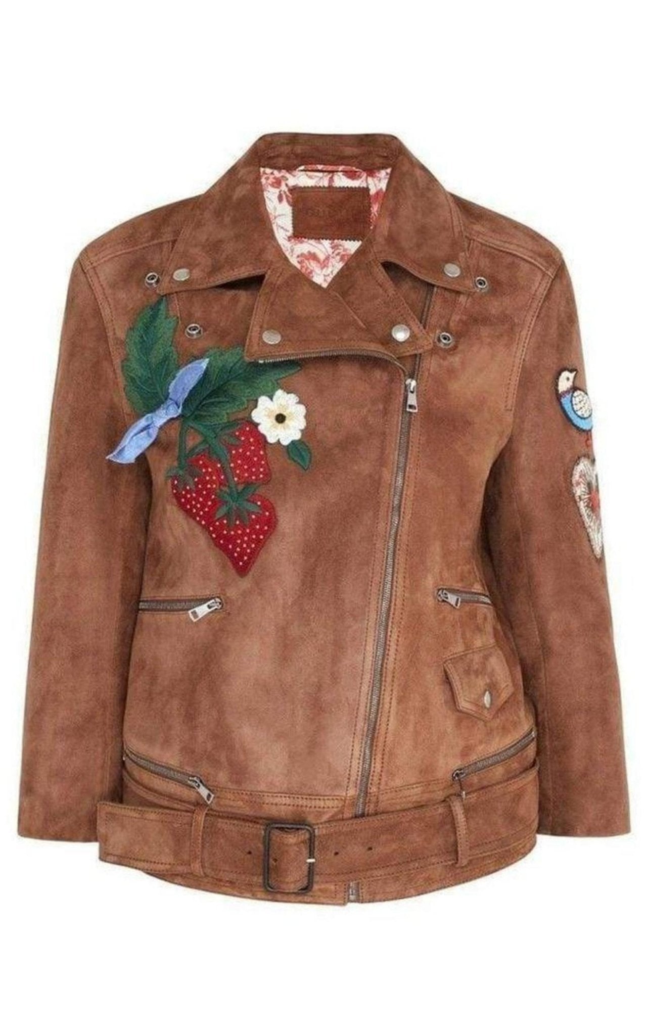 Gucci Patches Embroidered Suede Jacket - Runway Catalog