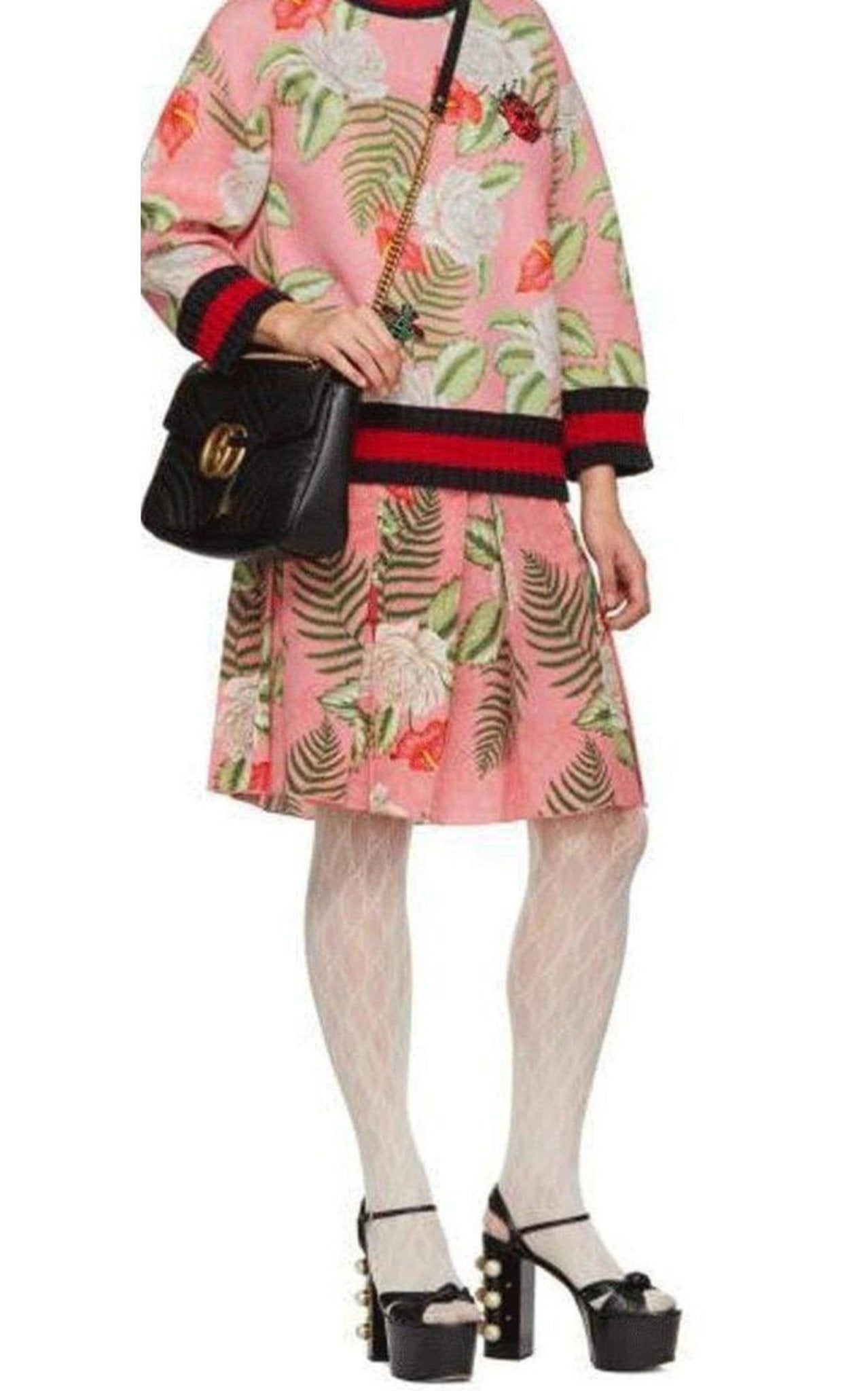 Gucci Pink Floral Pleated Mini Skirt - Runway Catalog
