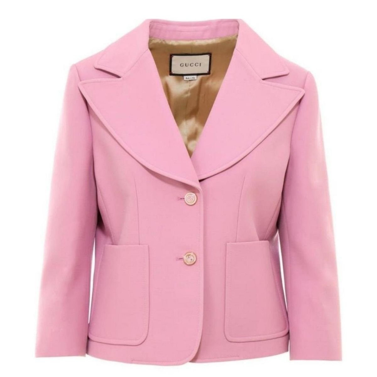 Gucci Pink Silk and Wool Blazer Jacket - Runway Catalog