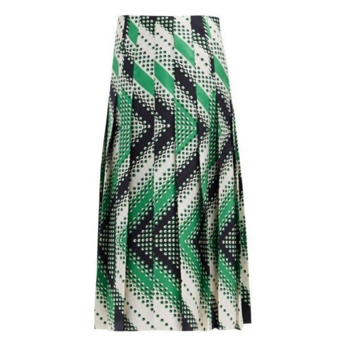 Jupe en soie à imprimé chevron plissé Gucci - Catalogue défilé