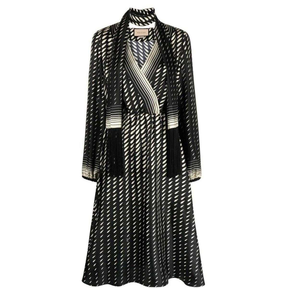 Gucci Printed Scarf Belted Wrap Dress - Runway Catalog