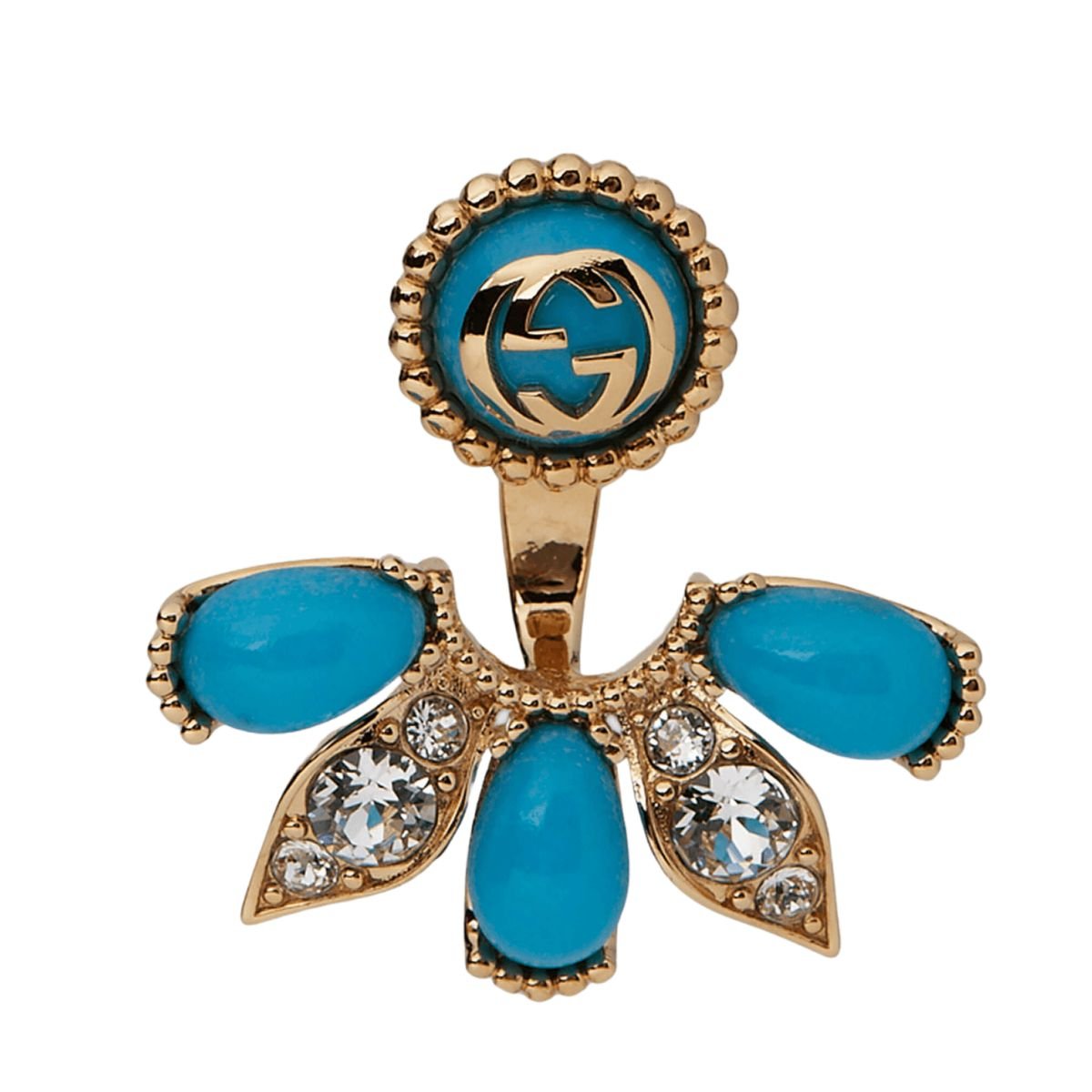 Boucle d'oreille simple en résine et cristal Gucci - Catalogue défilé