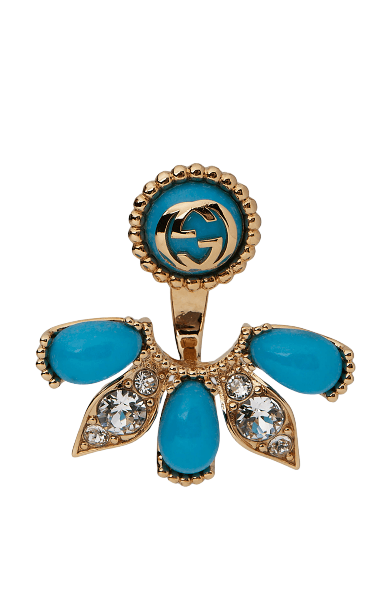 Boucle d'oreille simple en résine et cristal Gucci - Catalogue défilé