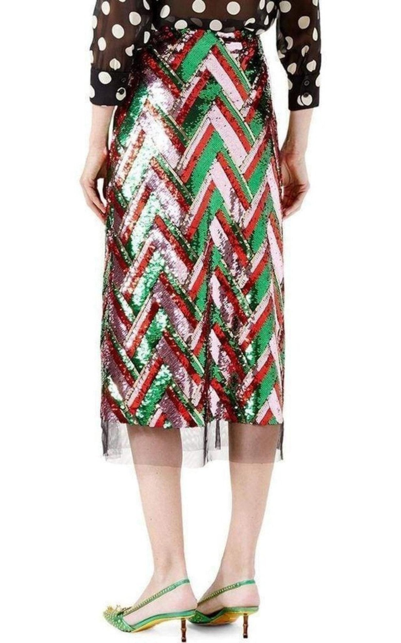 Gucci Sequinned Tulle Midi Skirt - Runway Catalog