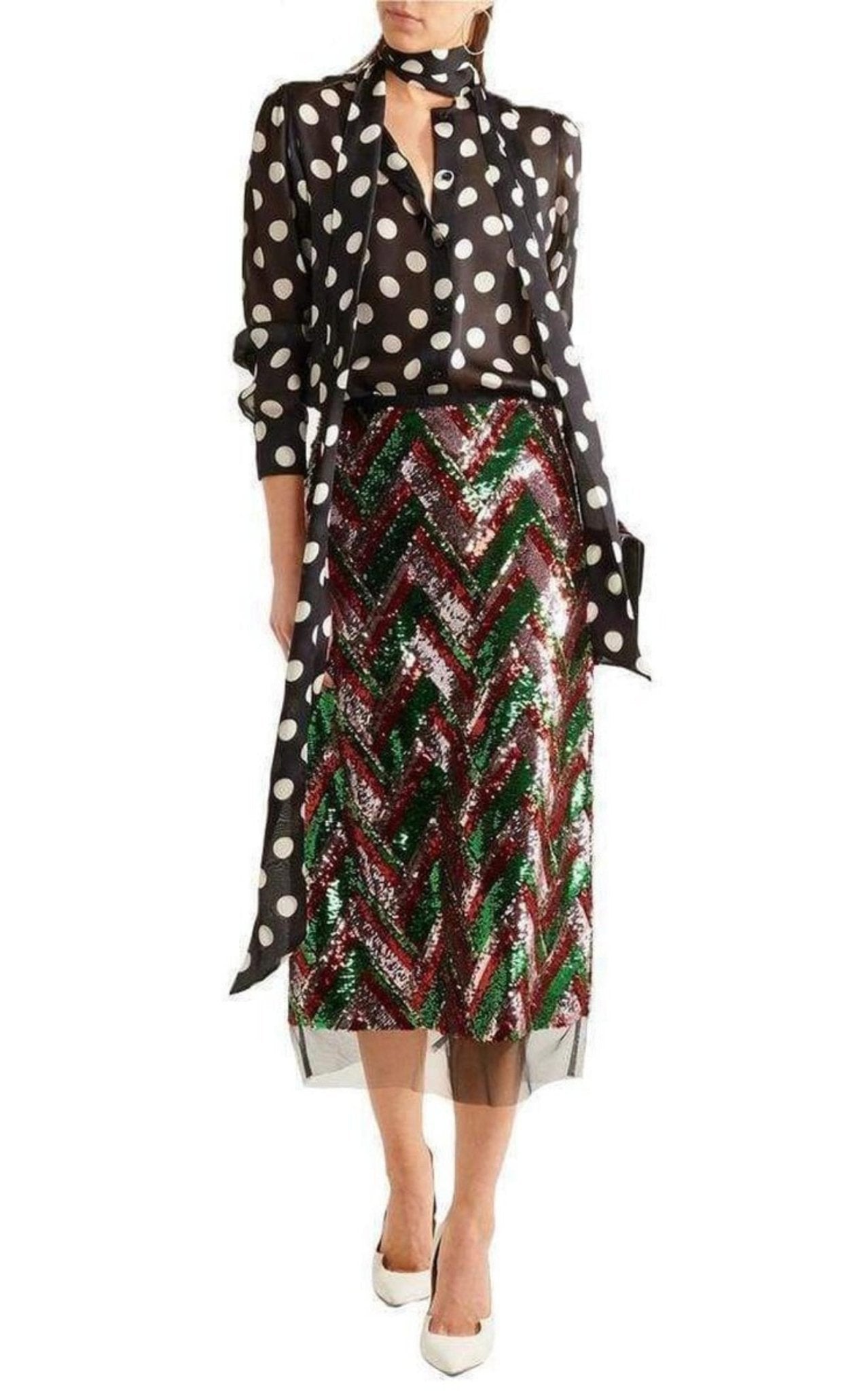 Gucci Sequinned Tulle Midi Skirt - Runway Catalog