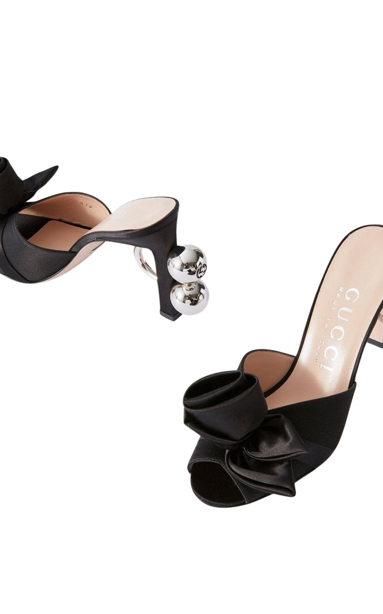 Gucci Shawana Satin Flower Mules in Black - Runway Catalog